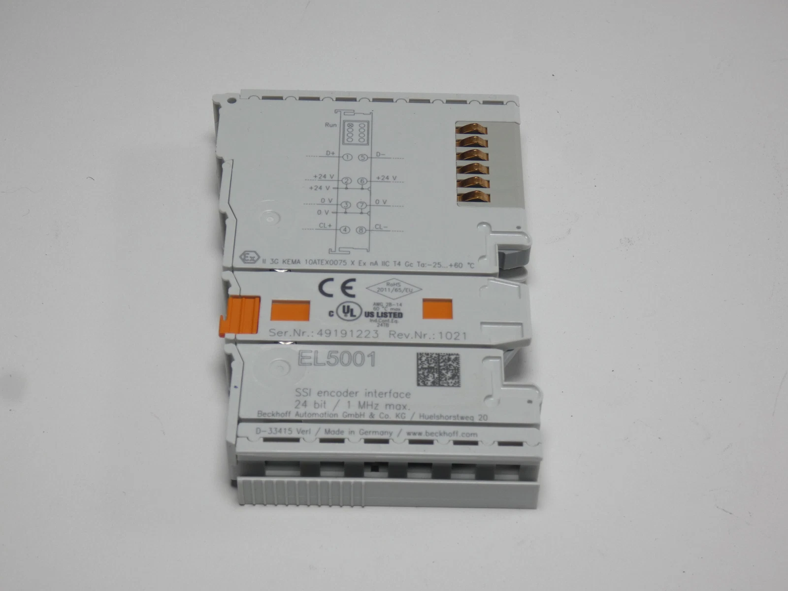 Beckhoff EL5001 EtherCAT Terminal SSI Encoder Interface Module - Vue 11