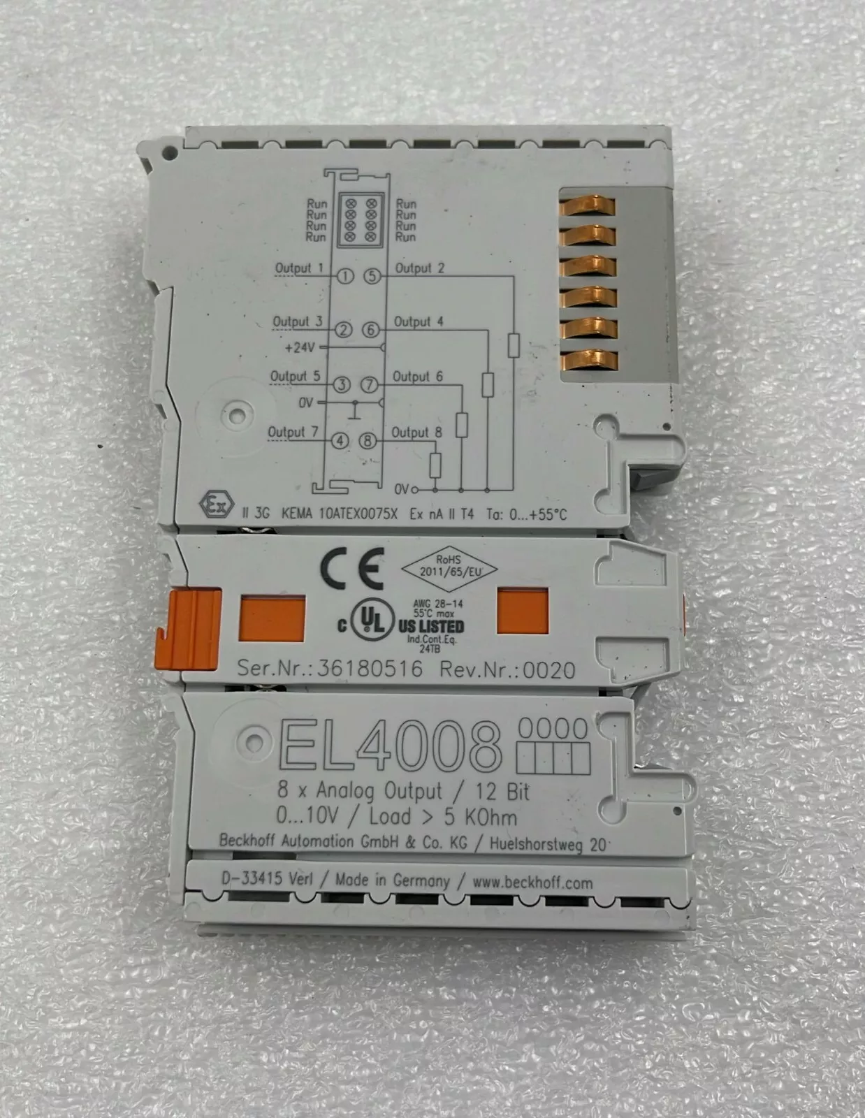 Beckhoff EL4008 EtherCAT Channel Digital Output Terminal Module - Vue 8