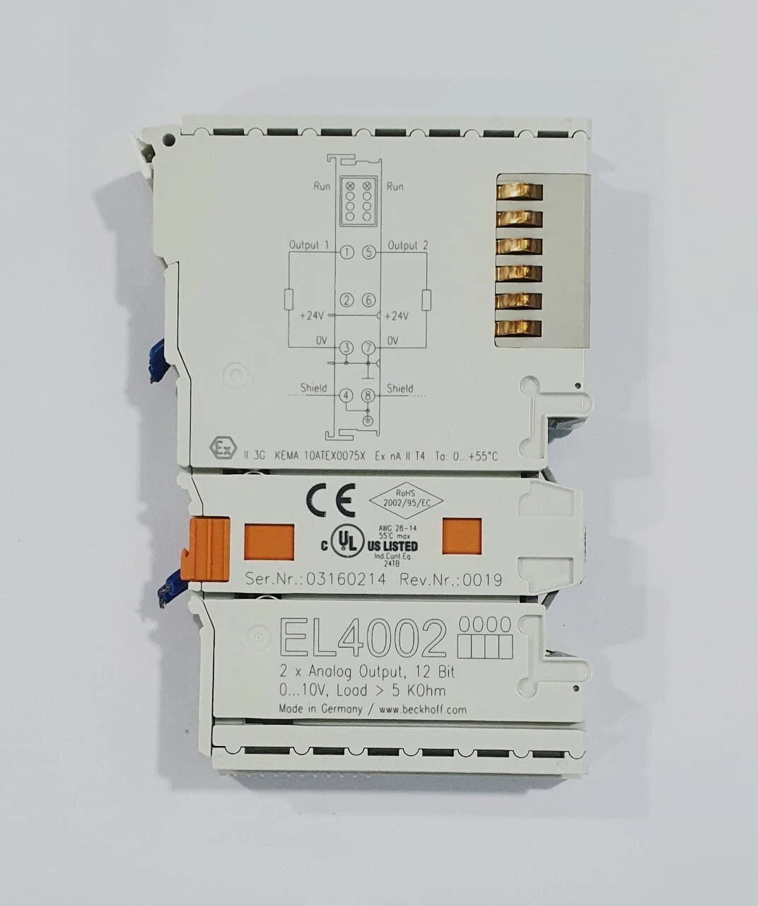 Beckhoff EL4002 EtherCAT 2-Channel Analog Output Terminal  - Vue 6
