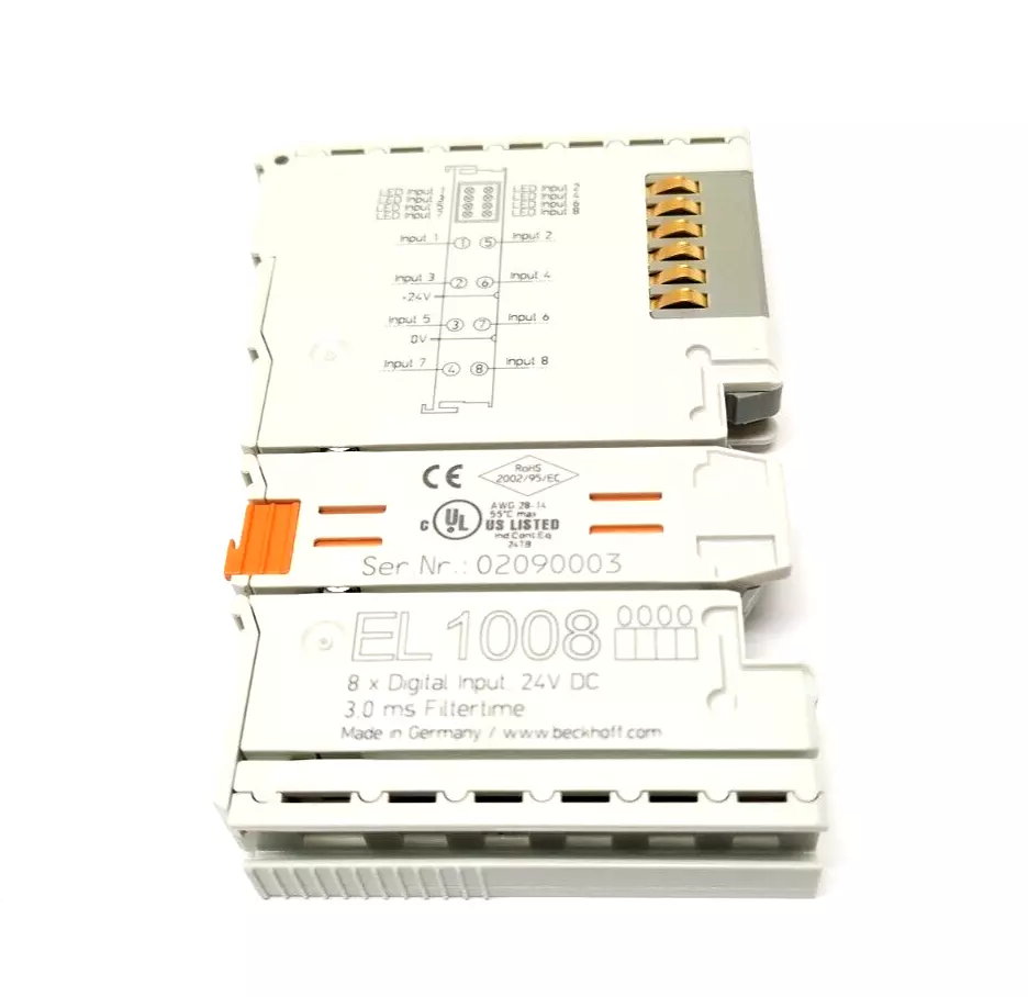 Beckhoff EL1008 EtherCAT 8-Channel Digital Input Terminal 24VDC - Vue 2