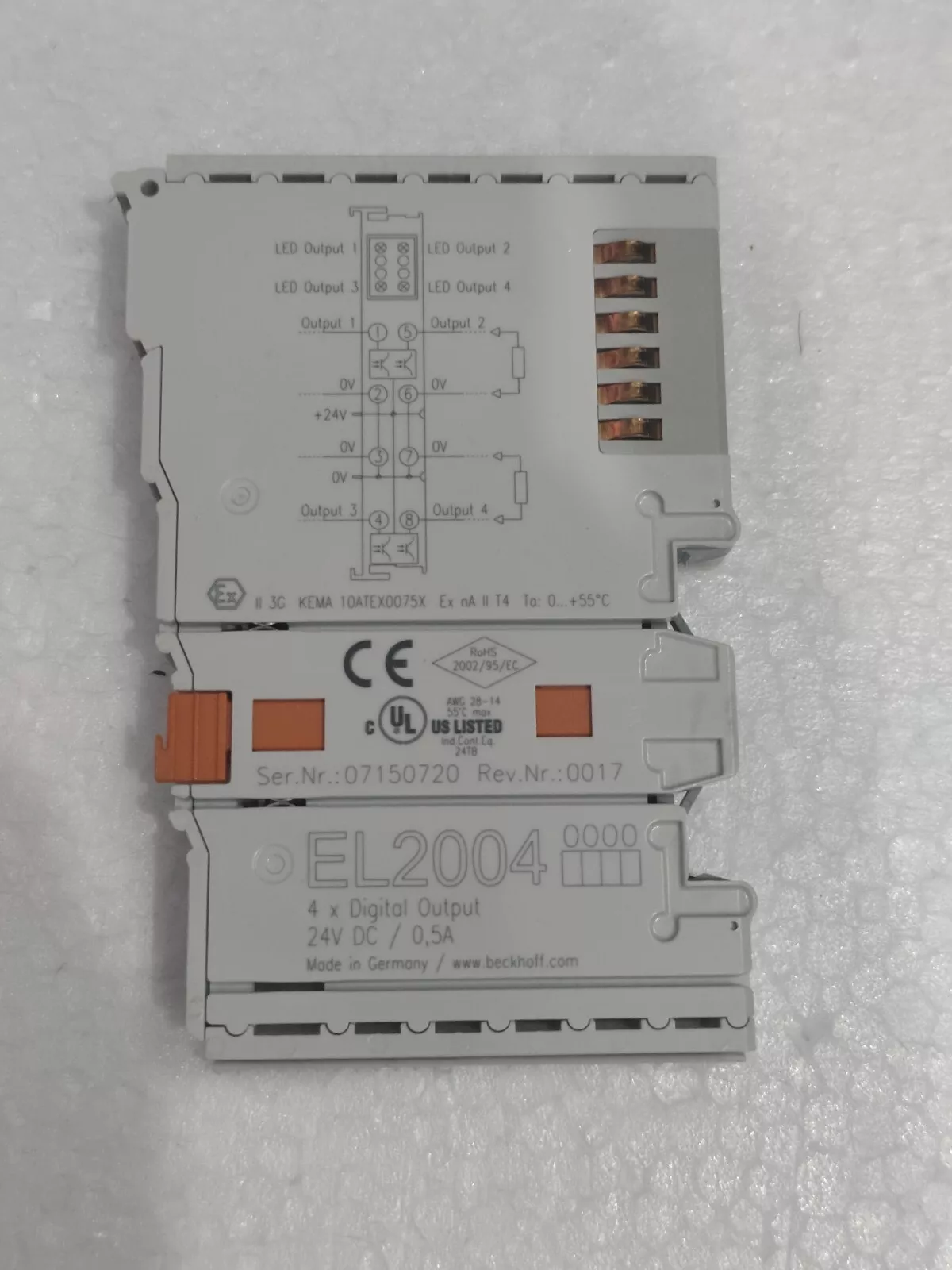 Beckhoff EtherCat EL2004 4-Channel Digital Output Module - Vue 5